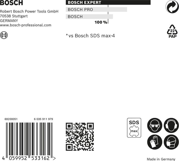 Actual product image Bosch Professional Zubehör EXPERT SDS max-8X hammer drill, 25 x 600 x 720 mm (25 mm)