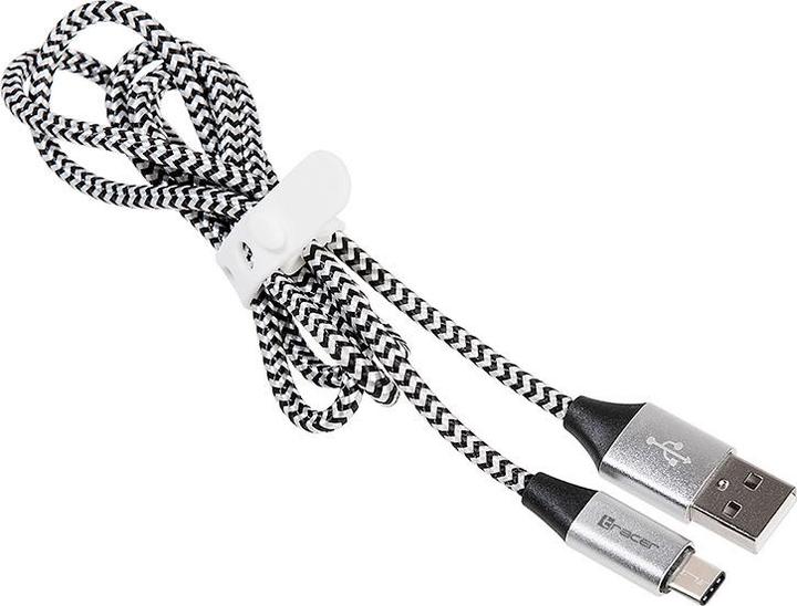 Tracer USB 2.0 Type C A Male 1m black silver 46265 (1 m, USB 2.0)