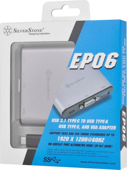 Produktbild Silverstone EP06C Station (Sub-D 15, USB 3.1, USB 3.0, 7 cm)