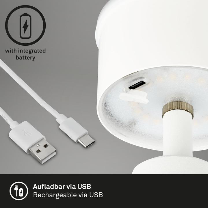 Actual product image Briloner Battery LED table lamp, white, 1xLED module/3.5W (400 lm)