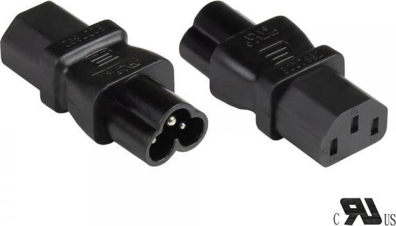 Productafbeelding Good Connections Voedingsadapter IEC-stekker C6 (recht) naar IEC-contactdoos C13 (recht), UL, zwart, ®