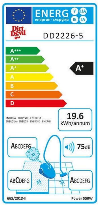 Energy Label Dirt Devil REBEL 26 TOTAL hoover