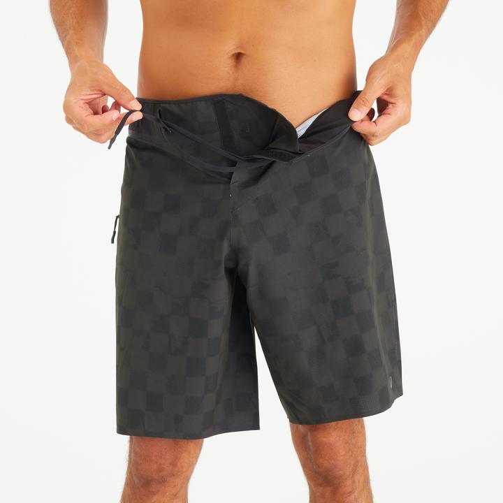 Produktbild Olaian Boardshorts Herren lang Morpho Checky 20" schwarz (42)