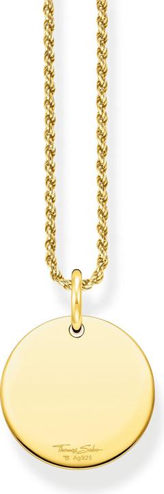 Thomas Sabo Coin Halskette Gold (925 Sterlingsilber, 750 Gelbgold Vergoldung, 50 cm)