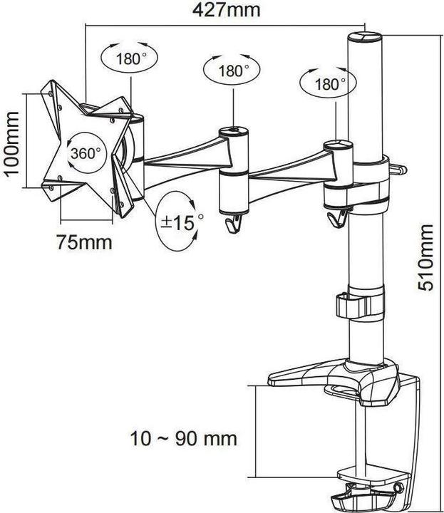 Image du produit Neomounts FPMA-D1330SILVER Support de bureau pour écran (Tables, 30")
