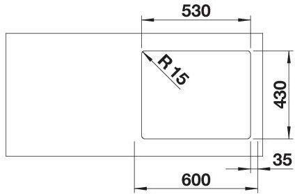 Produktbild Blanco Supra 500-IF R12 (Aufsatzspülbecken, 54 cm, 50 cm)