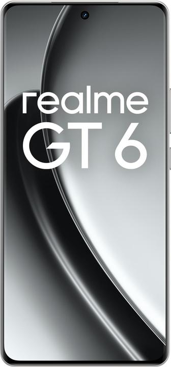 Productafbeelding realme GT6 (256 GB, Vloeibaar Zilver, 6.78", Dubbele SIM, 5G)