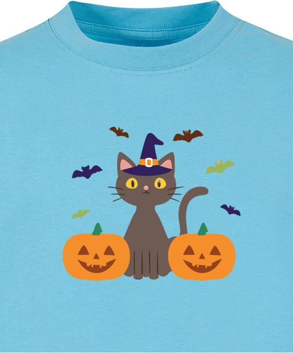 Immagine prodotto Merchcode Maglietta per bambini con zucche e gatti - 176491 (110, 116)