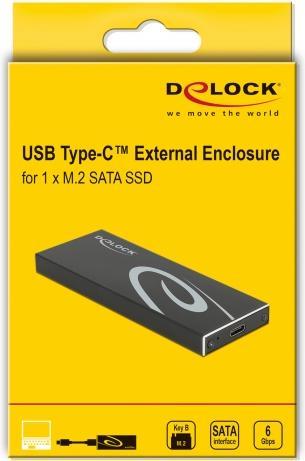 Actual product image Delock External enclosure for M.2 SATA SSD with USB Type-C™ connector (M.2 2280, M.2 2260, M.2 2242, M.2 2230)