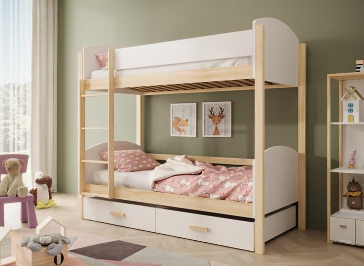 Produktbild ADRK Furniture Kinder-Etagenbett Jori 200x90 mit Matratze (200 x 90 cm)