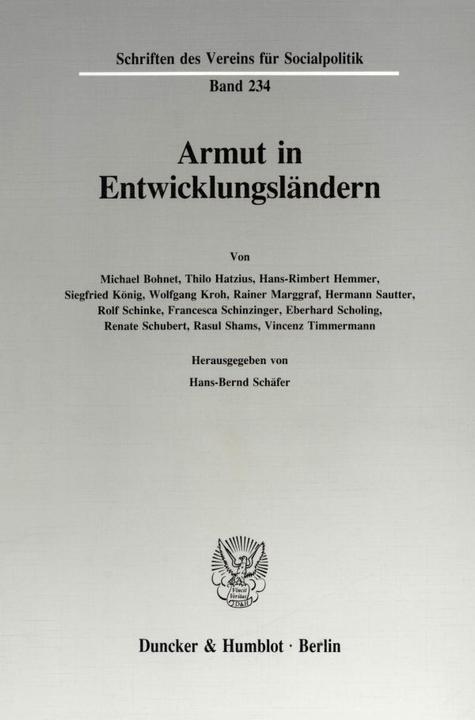Produktbild Armut in Entwicklungsländern. (Hans-Bernd Schäfer, 1994)