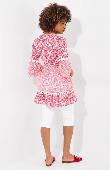 Actual product image Joe Browns Floral Print Tassel Trim Cotton Tunic