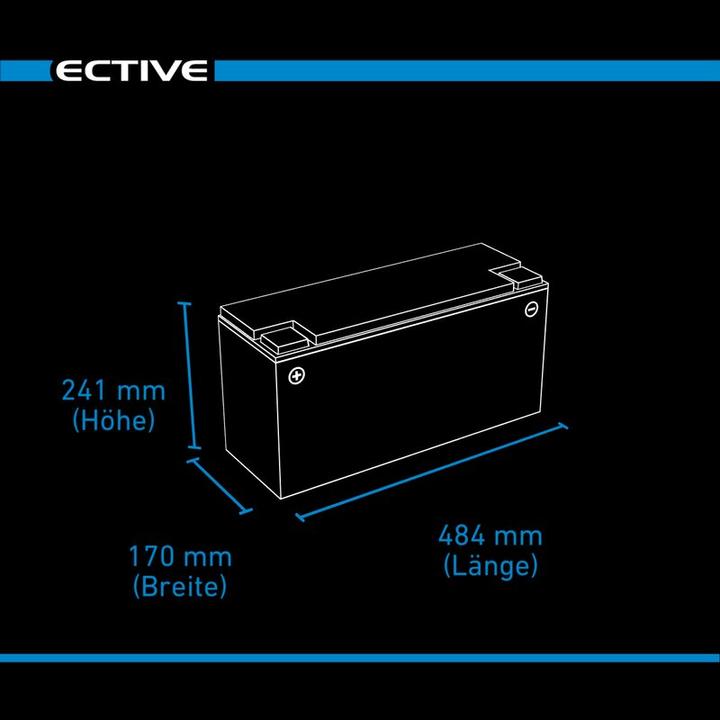 Immagine prodotto Ective Batteria di alimentazione AGM a ciclo profondo 12V 170Ah con display batteria camper (12 V, 170 Ah)