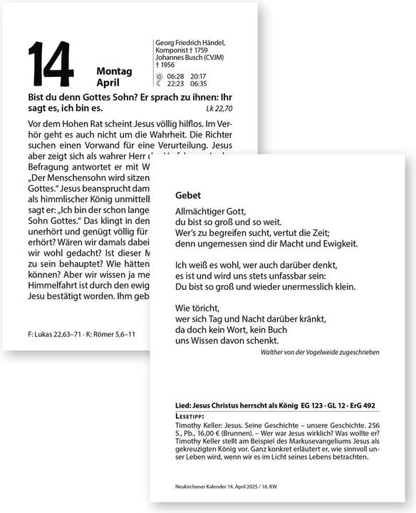 Image du produit Calendrier 2025 - Calendrier détachable avec dos de couverture (Couverture rigide, Allemand)