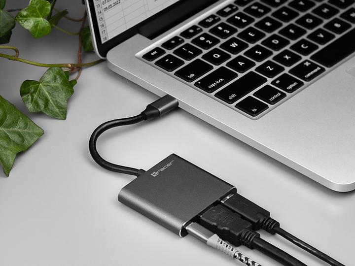 Produktbild Tracer A-1 USB 3.2 Gen 1 (3.1 Gen 1) Type-C Aluminium (USB-C, 3 Ports)