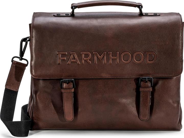 Farmhood Memphis Aktentasche XXL 3 Fächer Leder 39 cm