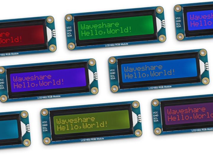 Produktbild WaveShare LCD1602 LCD-Display 16x2 I2C RGB Hintergrundbeleuchtung