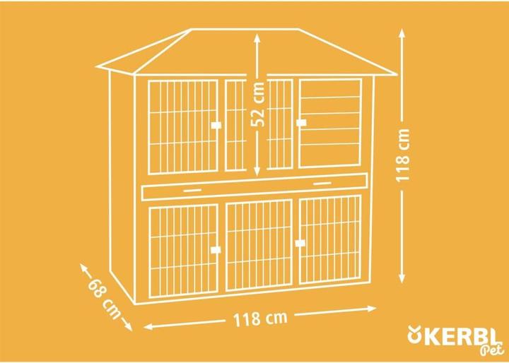 Actual product image Kerbl Rodent Hutch Villa 118x68x118cm