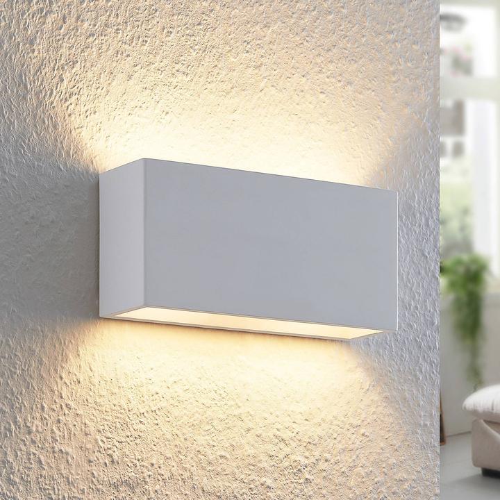 Produktbild Lindby Mavora Wandleuchte aus Gips, eckig (G9)