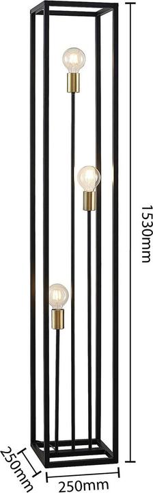 Image du produit Lindby Tiliane Lampadaire cage, noir, 3 flammes (E27)