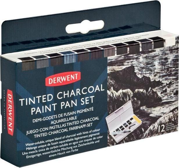 Image du produit Derwent Fusain teinté, soluble dans l'eau, miscible, 12 pièces