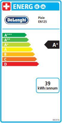 Label énergétique De'Longhi Pixie (NESPRESSO Original)