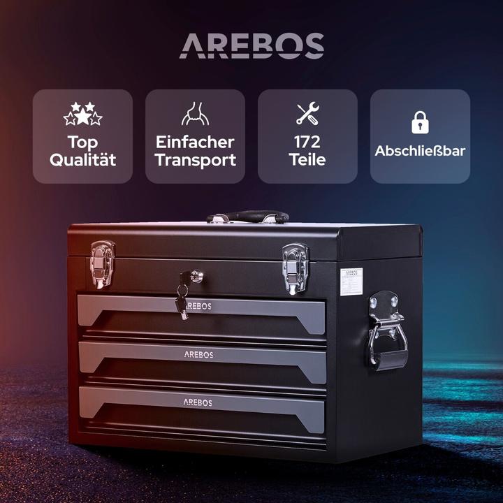 Image du produit Arebos Boîte à outils (172 pièces)