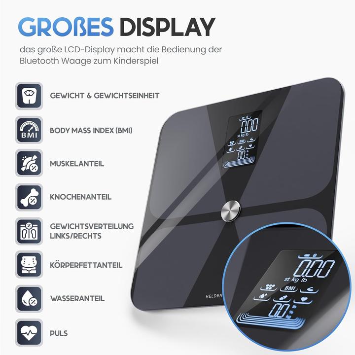 Image du produit Heldenwerk Personenwaage mit App (180 kg)