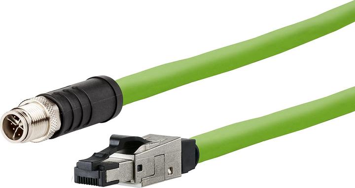Produktbild Metz Connect 142M6X18020 M12 Netzwerkkabel, Patchkabel CAT 6a SF/UTP 2m Grün PUR-Mantel, Säurebest (SF/UTP, CAT6a, 2 m)