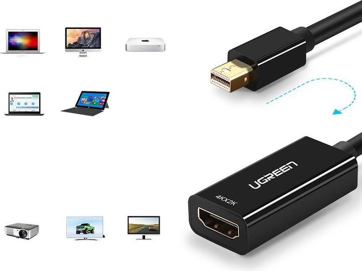 Produktbild Ugreen Mini Display Port zu HDMI Adapter Konverter 1080P (Mini DP, HDMI, 25 cm)