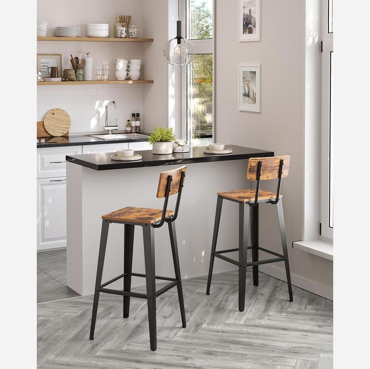 Actual product image Vasagle 2 bar stools LBC078B01 brown