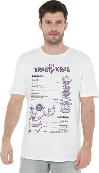 Immagine prodotto Spongebob Squarepants Krusty Krab Menu Maglietta Uomo (4XL)