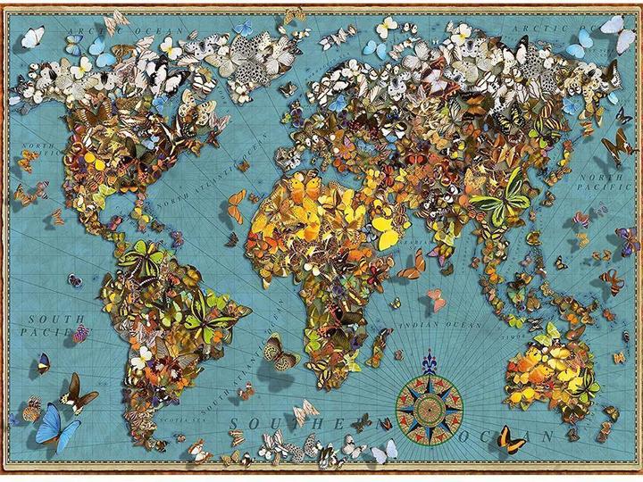 Produktbild Ravensburger Antike Schmetterling-Weltkarte (500 Teile)