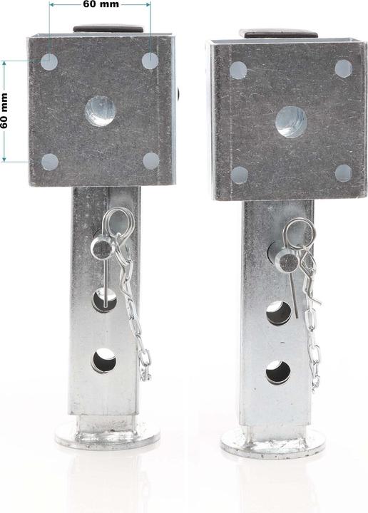 Produktbild XPOtool 2x Stützfuss 350mm Schwenkstütze Stahl Ausdrehstütze Anhänger