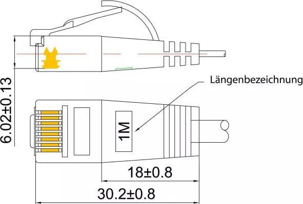 Produktbild Wirewin Slim Toughkabel: UTP, 0.25m, gelb (UTP, CAT6, 0.25 m)