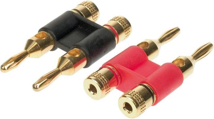 Produktbild Goldline Bananenstecker doppelt 1 x rot / 1 x schwarz 6 mm