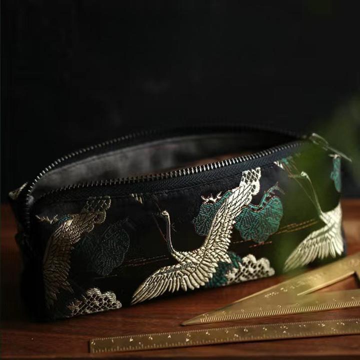 Immagine prodotto Only-Bags.Store Astuccio per matite retro in cotone e lino, organizer per penne d'arte su tela, semplice e di