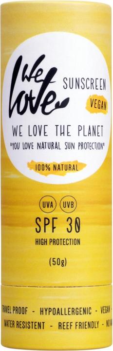 We Love The Planet Natürlicher SUNSTICK SPF 30 UVA - UVB - Hypoallergenic | Waterproof (Sonnenstick, Sonnencreme Gesicht, SPF 30, 50 ml, 50 g)