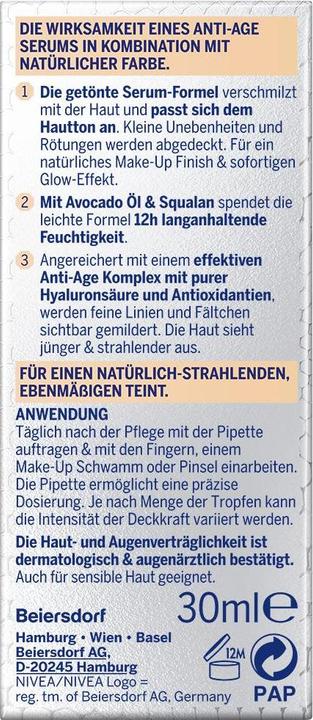 Produktbild NIVEA Hyaluron Cellular Filler 3in1 Serum Foundation hell (30ml) (01 Hell)