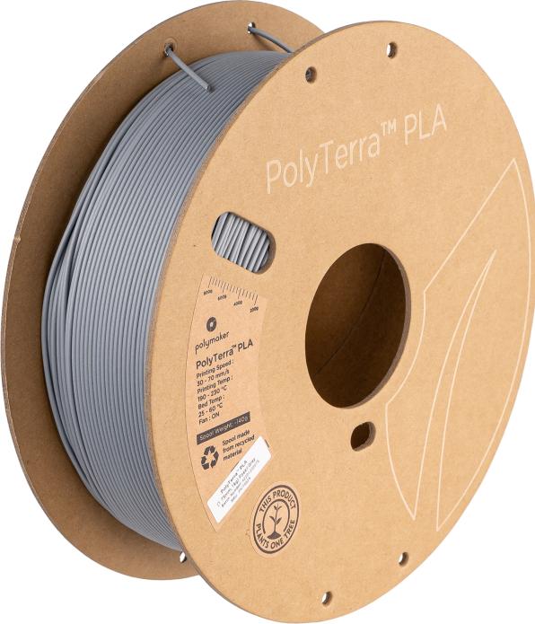 Image du produit Polymaker PolyTerra (PLA, 1.75 mm, 1000 g, Gris)