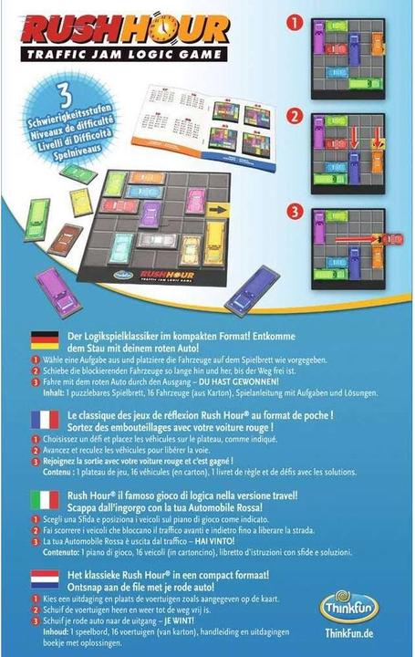 Produktbild Thinkfun Rush Hour Pocket Game Denkspiel (Deutsch, Französisch, Italienisch)