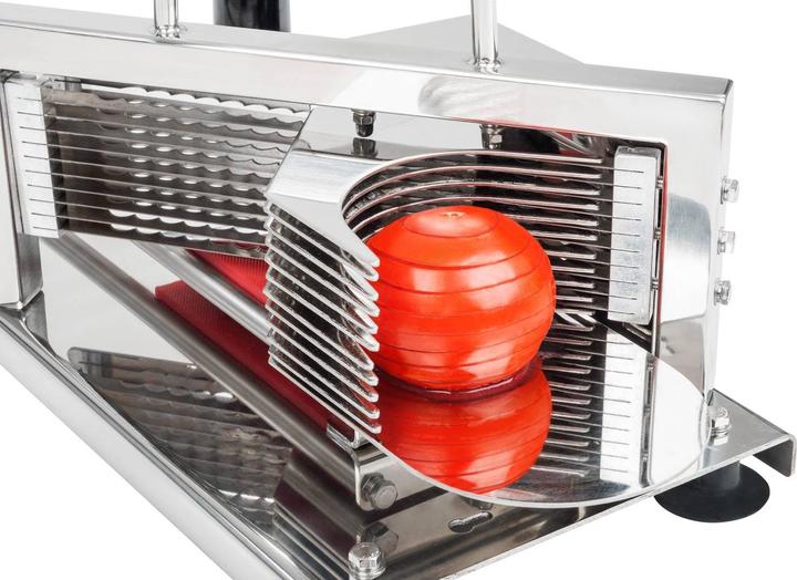 Actual product image Royal Catering Tomatenschneider Edelstahl 10 Klingen 5 5 mm Gastro Gemüseschneider Profi
