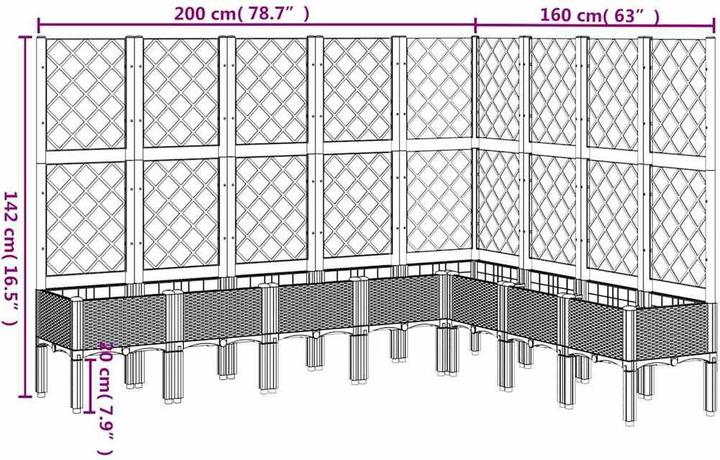 Produktbild VidaXL Pflanzkübel mit Rankgitter PP