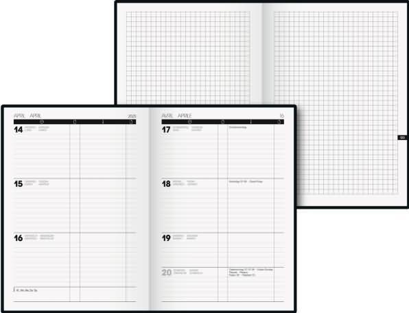 Produktbild Buchkalender Kompagnon TimeCenter Modell 725 (2025) (148 x 210 mm, Deutsch, Französisch, Italienisch, Englisch)