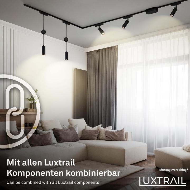 Produktbild Briloner Luxtrail 48V Schienensystem, Set, 3m, Schwarz, 4x5W, 2x6W, Track-Grid