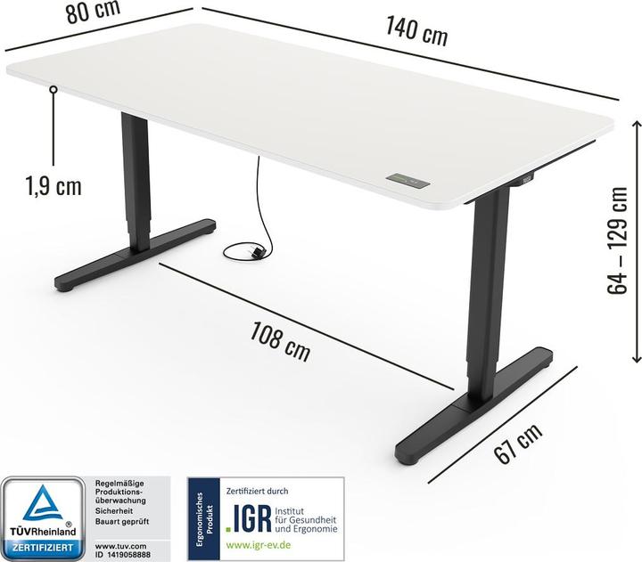 Immagine prodotto Yaasa Desk Pro (140 x 80 cm)