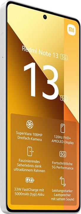 Produktbild Xiaomi Redmi Note 13 5G (128 GB, Arctic White, 6.67", Hybrid Dual SIM, 100 Mpx, 5G)