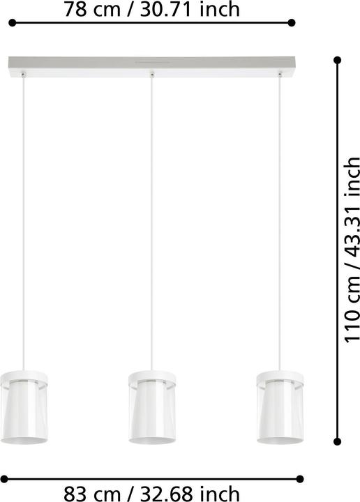 Produktbild EGLO Chiusello-Z Lang Tisch Pendelleuchte - Weiss L83 - RGB TW - Zigbee, Bluetooth (1500 lm)
