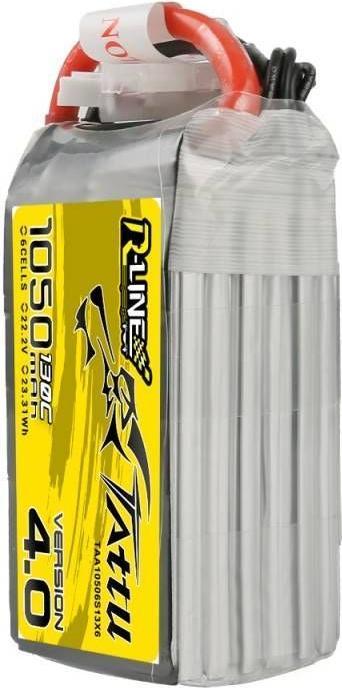 Immagine prodotto Tattu Batteria RC LiPo 1050 mAh 22.2 V 130C R-Line, V4.0 (22.20 V, 1050 mAh)