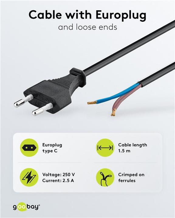 Actual product image Goobay Euro Kabel zum Konfektionieren (1.50 m)